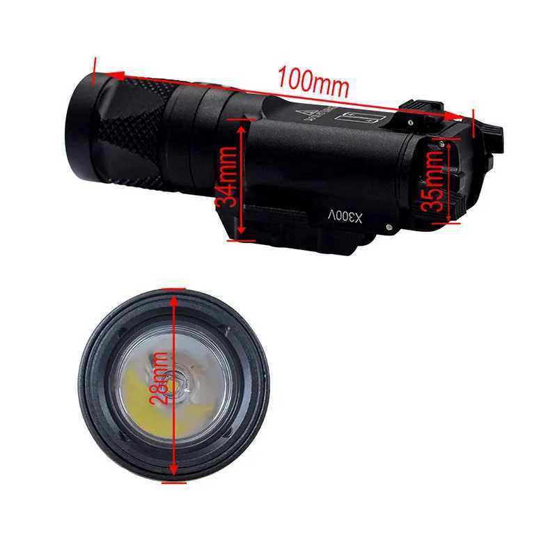 Tactical Ultra X300V Metal Pistol Gun Strobe LED Light Fit 20mm Rail Airsoft Weapon Hunting Flashlight Glock CZ 75 Gun Strobe XJ250701