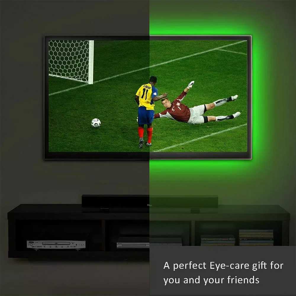 USB LED Lights for 55-75 Inch TV LED Backlight RGB Strip Lights Music Sync Color Changing Bluetooth App Control For Gaming Room W250701