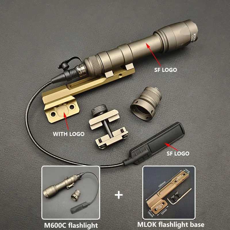 Tactical Airsoft SF M300 M600 M600C Flashlight M300C Hunting Weapon Light Momentary Remote Switch Fit Keymod M-Lok Picatinny XJ250701
