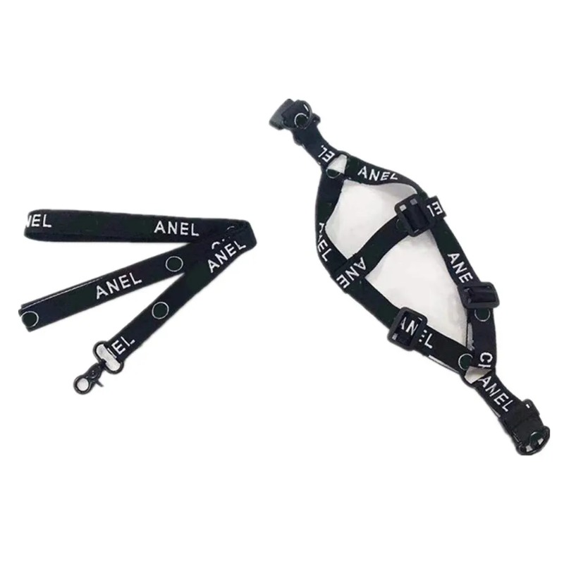 Classic Logo Dog Collars + Leash Sets: High-Quality Material for Pets like Corgis and Cats