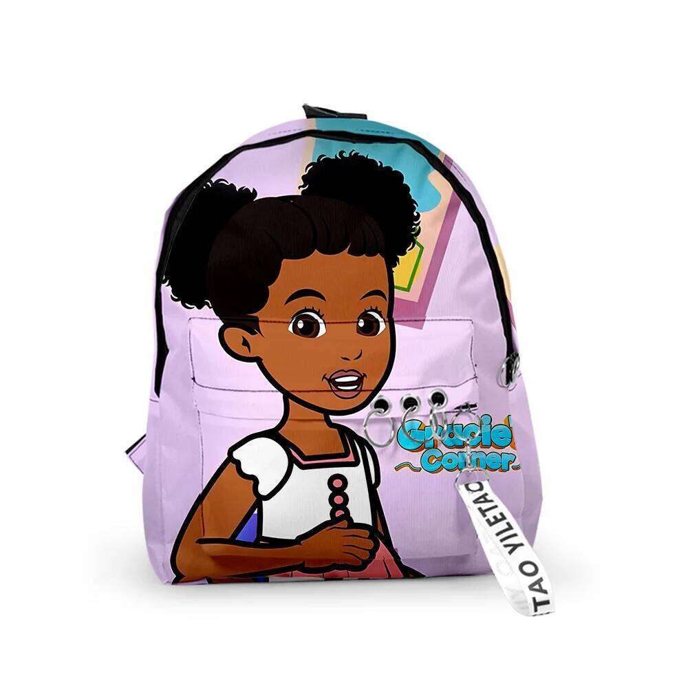 Hip Hop Novelty Gracies Corner Boys/Girls pupil School Bags 3D Print Keychains Oxford Waterproof Cute Small Backpacks