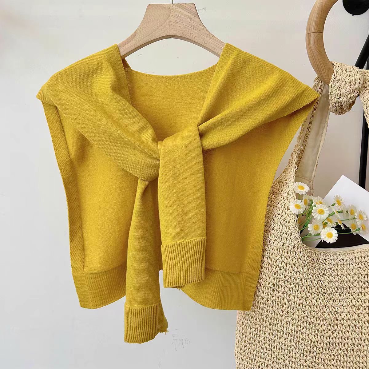 K1208 2025 new fashion high-end casual versatile shawl outerwear women's spring and summer thin air-conditioned room knitted shawl