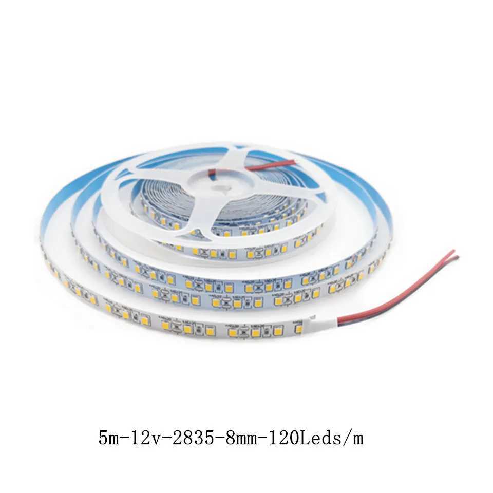Golden Yellow 5m Non Waterproof Set DC12V LED Strip 2835 8mm IP20 120LEDs/m for Home Decoration 12V DC flexible led tape ribbon W250701
