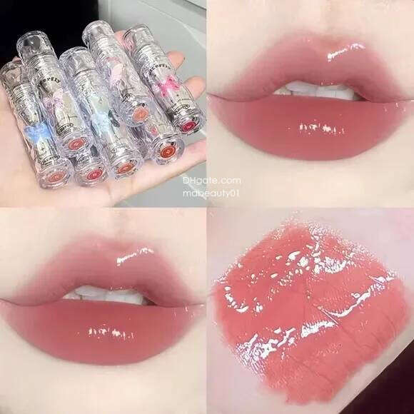 FLORTTE Butterfiy Series Lipstick Mirror Lipgloss Surface Waterproof Film-forming Long Lasting Not Easily Decolorized X250702