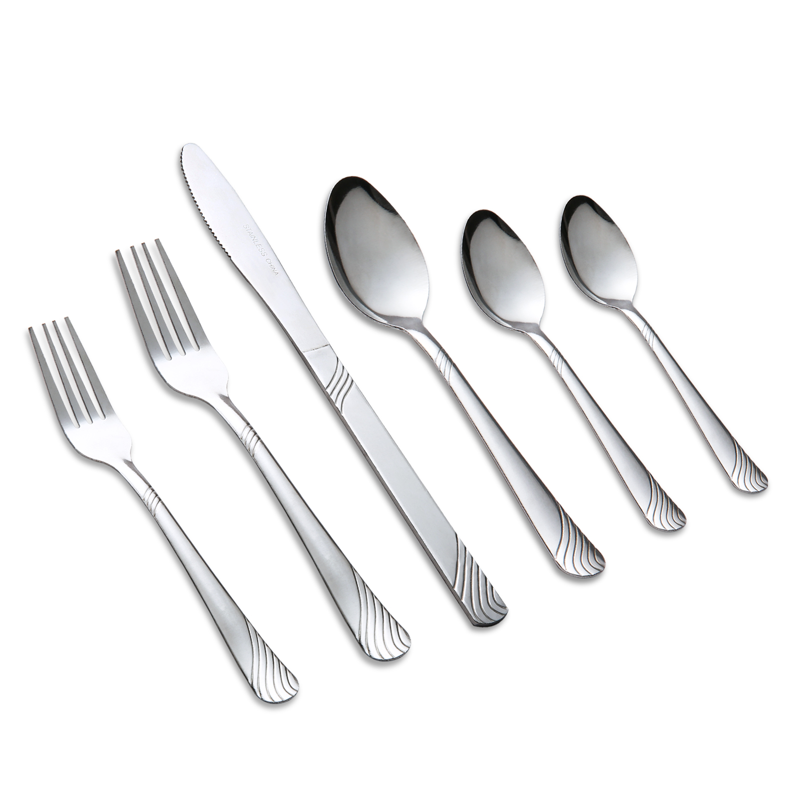 Flatware Set of 48 Pieces, Service for 8, Silverware Set for 5 Plus 8 Teaspoon Stainless Steel Cutlery for Weddings & Event