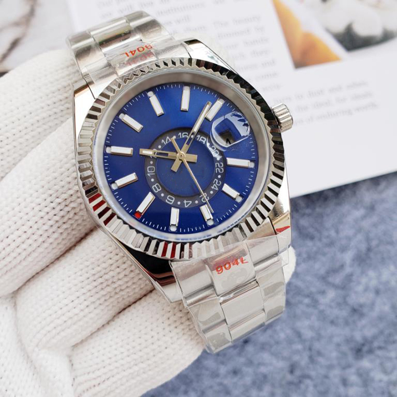 Top Fashion Automatic Mechanical 9002 Movement Self Winding Watch Men Sier Dial 42mm Wristwatch Classic Design Casual Full Stainless