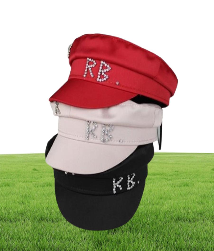 Simple RB Hat Women Men Street Fashion Style sboy Hats Black Berets Flat Top Caps Drop Ship Cap 2201075812936