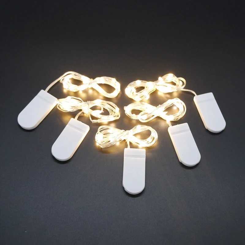 2M 5M 50LED Silver Wire Fairy Garland Lamp LED String Lights Christmas Wedding Home Party Decoration Powered By CR2032 Battery W250701