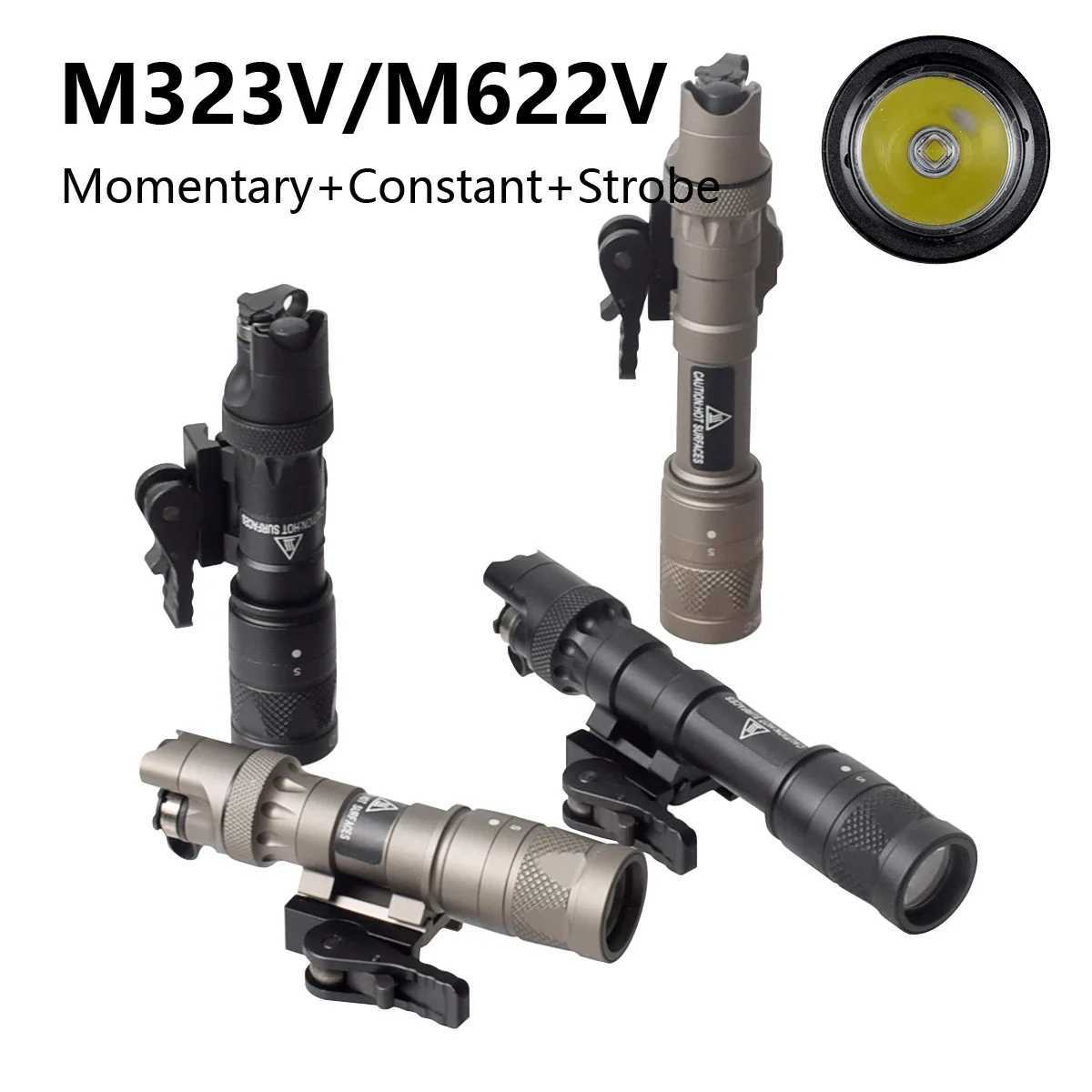 Upgrade Metal Surefire M300 M323V M622V Weapon Flashlight M323V-IR M622V-IR Airsoft Strobe LED Scout Light M600 Lanterna TorchXJ250701