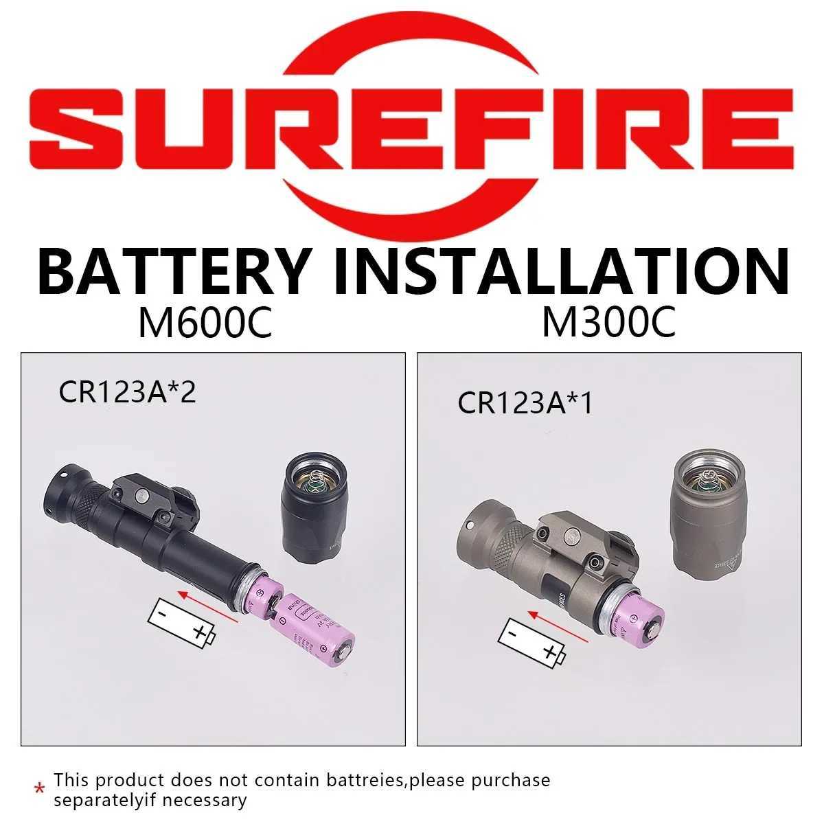 US Warehouse SureFire Ultra M600 M300 Tactical Scout Light AR15 Rifle Weapon Flashlight LED Gun Lamp Airsoft Weapons Hunting XJ250701