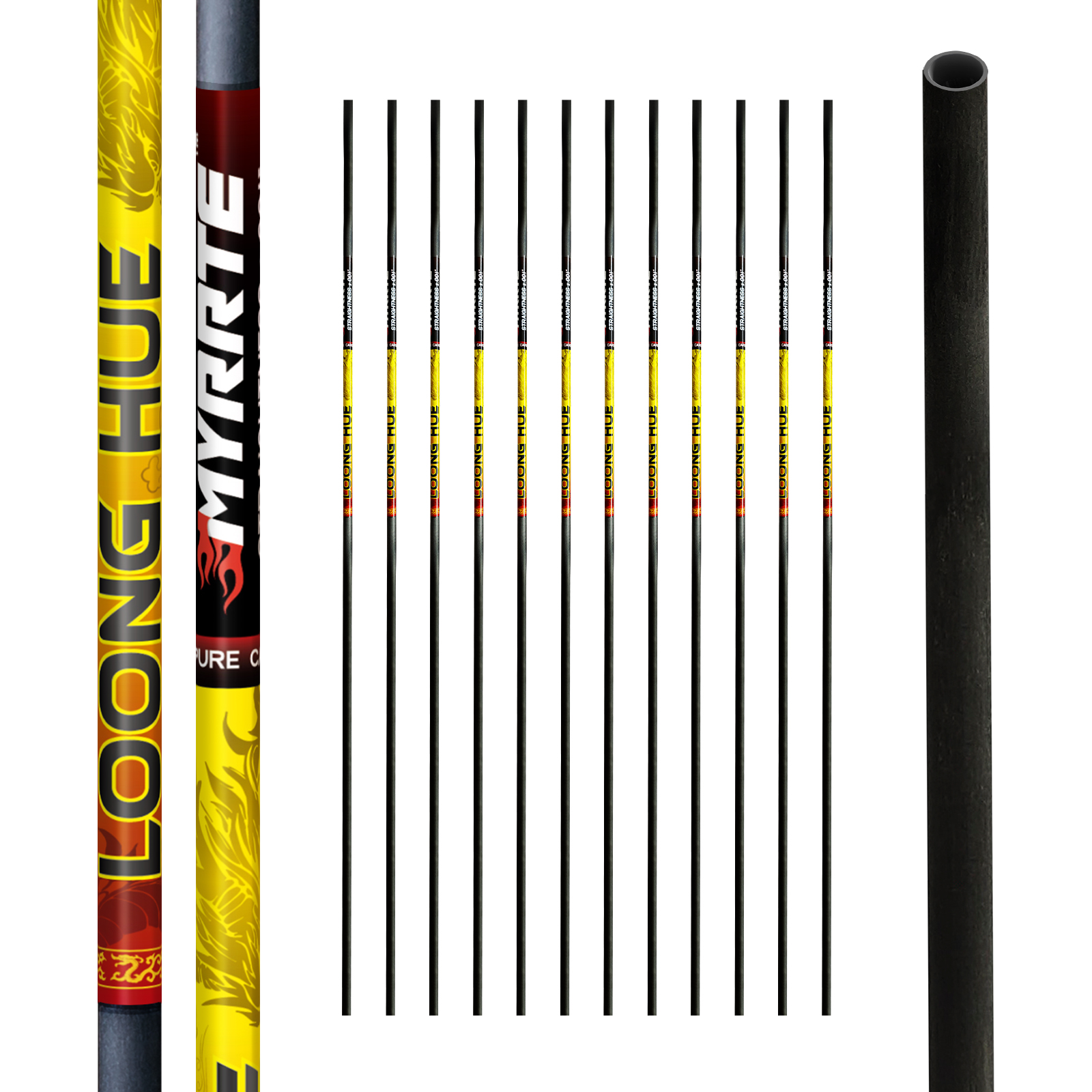 31-inch Carbon Shaft DIY 12Pcs +/-.001 Straightness Spine 350-1500 Pure Carbon Arrow Shaft Arrows Hunting Shooting Shaft Can Be Customized