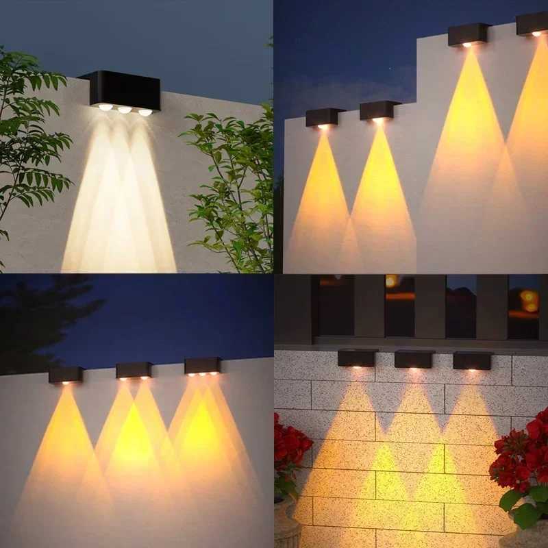 1/2/4PCS Solar Wall Lights Outdoor Waterproof Garden Step Lighting for Yard Fence Stair Pathway Decoration Outside Solar Lights XJ250624