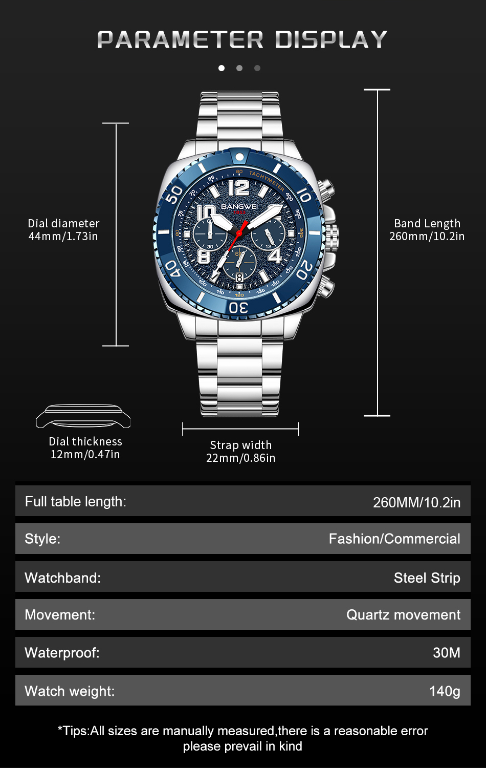 FOXBOX Men's Quartz Watch Fashion Business Watch Multifunctional Chronograph 24-hour Small Dial Holiday Gift Teen Watch Waterproof Watch