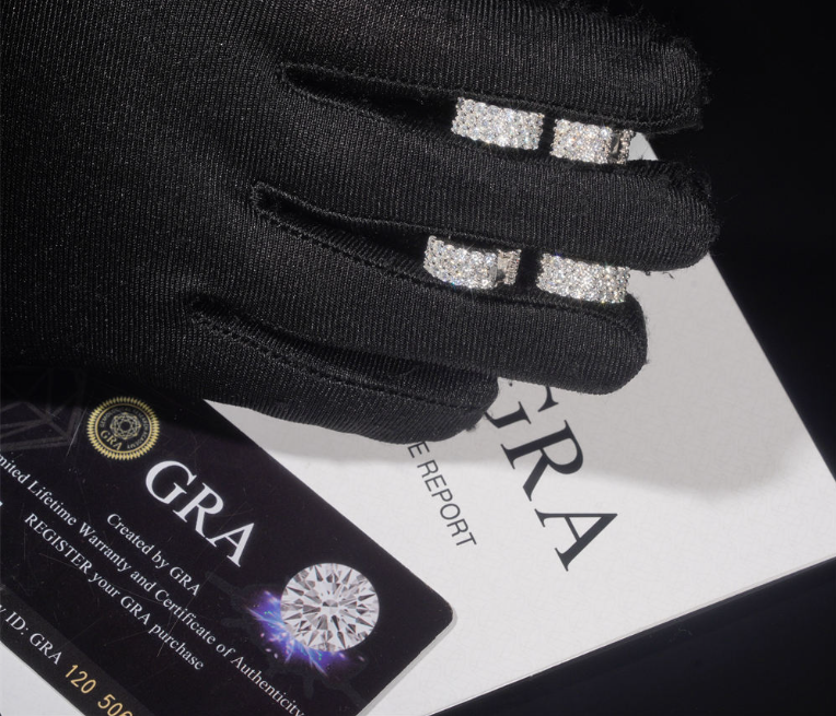 Iced Out Hoop Pass Diamond Tester Jewelry Ear Stud Moissanite Diamond Silver 925 VVS Moissanite Iced Out Stud Earring for Women