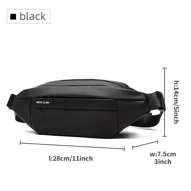 MOYYI Premium Crossbody with Magnetic Buckle, Fashion Waterproof Sling Black Shoulder Bag for Men Travel Sport