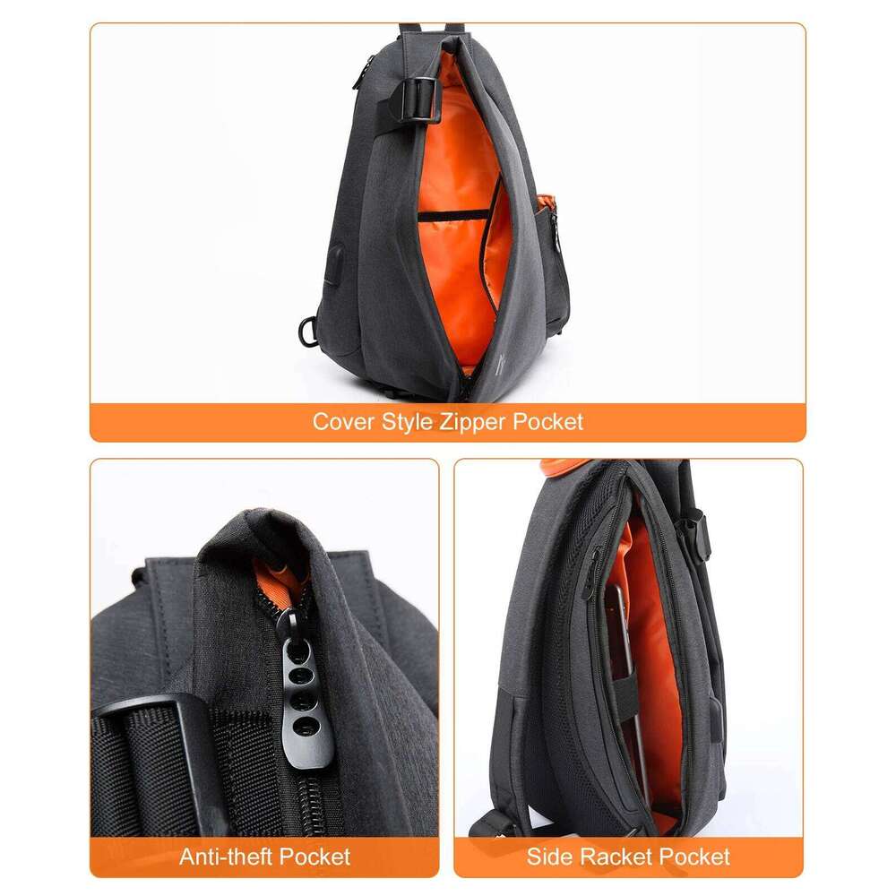 Pistol Gun Men's Ultra-thin Chest Personal Messenger Anti-theft Multi-function Shoulder Crossbody Bag Rich Compartment