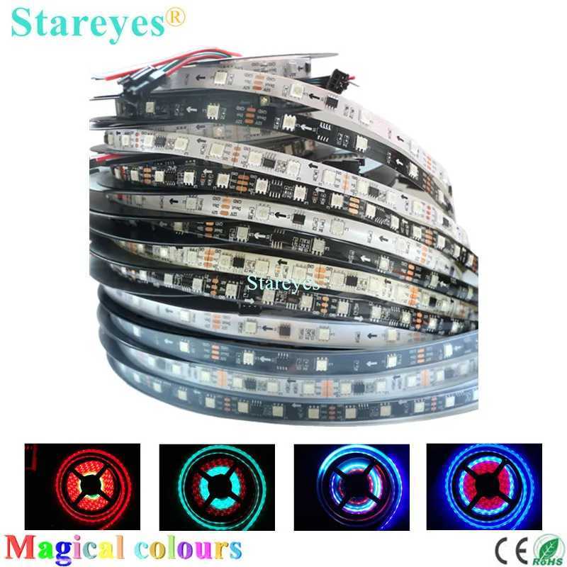 Magic color SMD5050 5m UCS1903 WS2811 DC12V WS2812B DC5V RGB SPI Pixel LED Strip Individually Addressable Digital LED Tape Light W250701