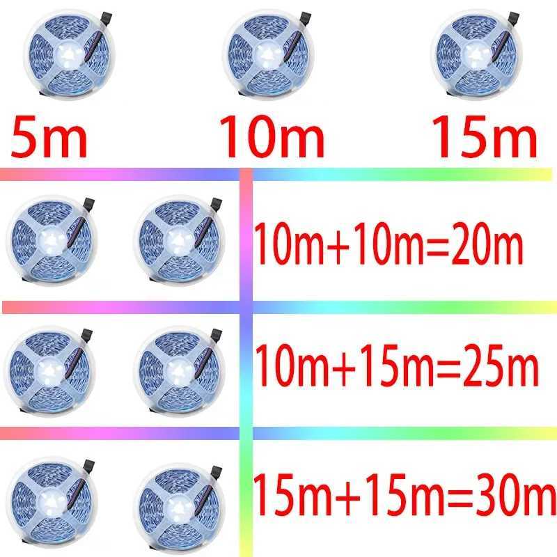 1-30M/100FT LED Strip Light USB RGB LED Ribbon Tape Bluetooth Touch Remote Control LED Strip LED TV Backlight For Bedroom Decor W250701