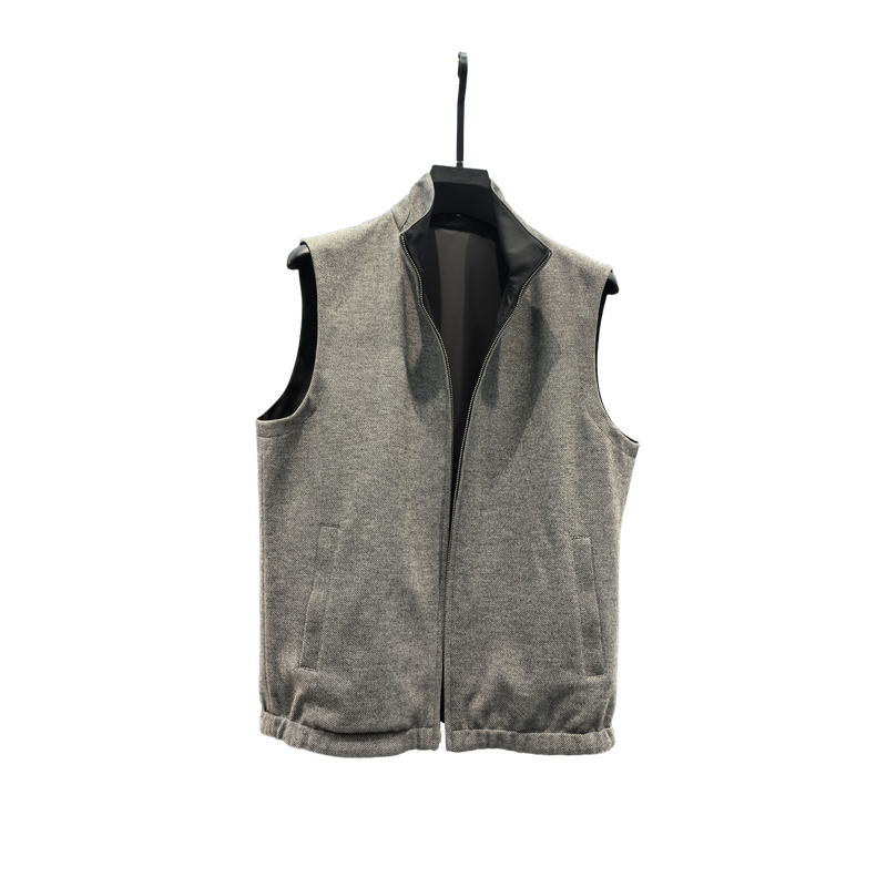 Stand up collar sleeveless double-sided vest vintage money layering aesthetic model double-sided down vest