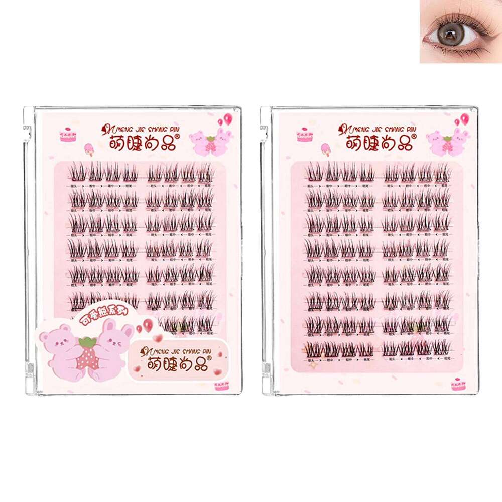 Natural Look Fluffy Clusters 7-10mm Eyelash Extension DIY Anime Eyes Lashes X250702