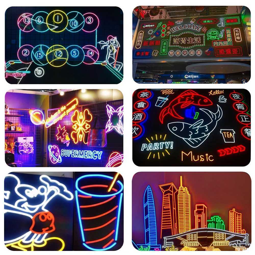 6mm 8mm Separate Silicone Neon with DC12V SMD2835 120Led/m S Shape LED Strip Light Waterproof Flexible Silicon Tube Bar DIY Sign W250701