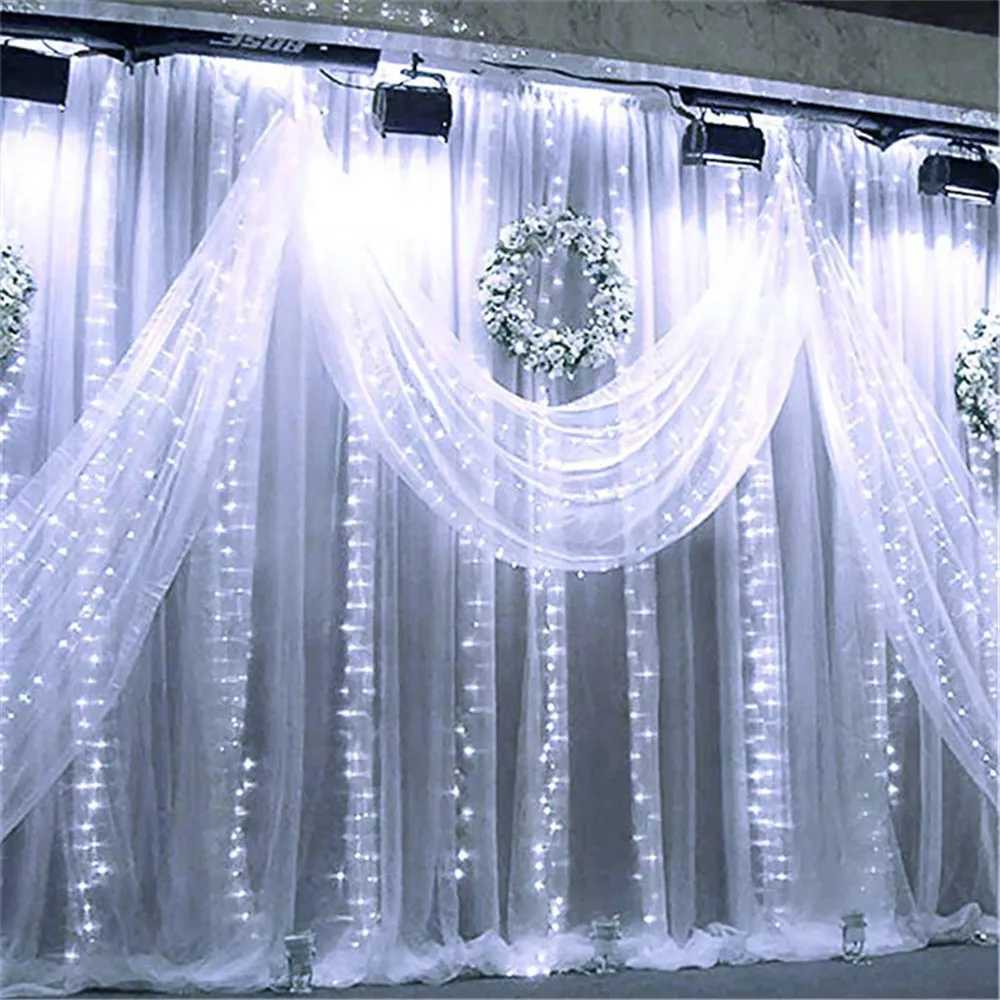 3x2m 8Modes Curtain Lights Fairy String Light Garland 220V 110V Festival Christmas Decoration New Year Wedding Party W250701