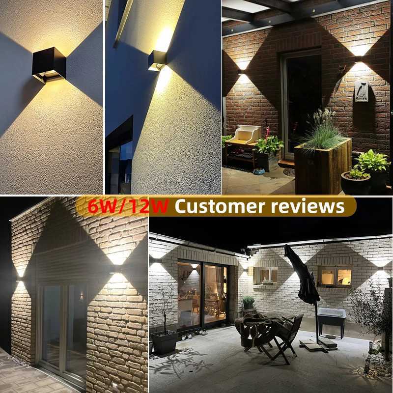 Aluminum Led Outdoor Wall Light Waterproof Porch Garden Lights Indoor Wall Lamp Decor Bedroom Living Room Corridor Stairs LampsXJ250624