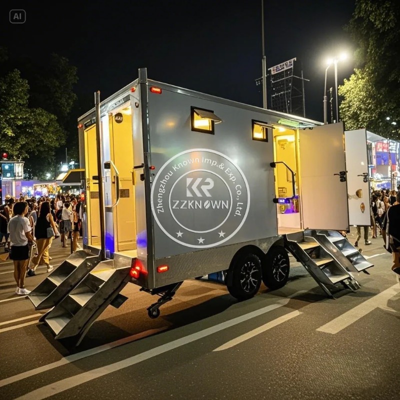 Outdoor Luxury Public Portable Shower Bathroom Trailer Camping Toilet Trailer Caravan VIP Mobile Toilet Trailer