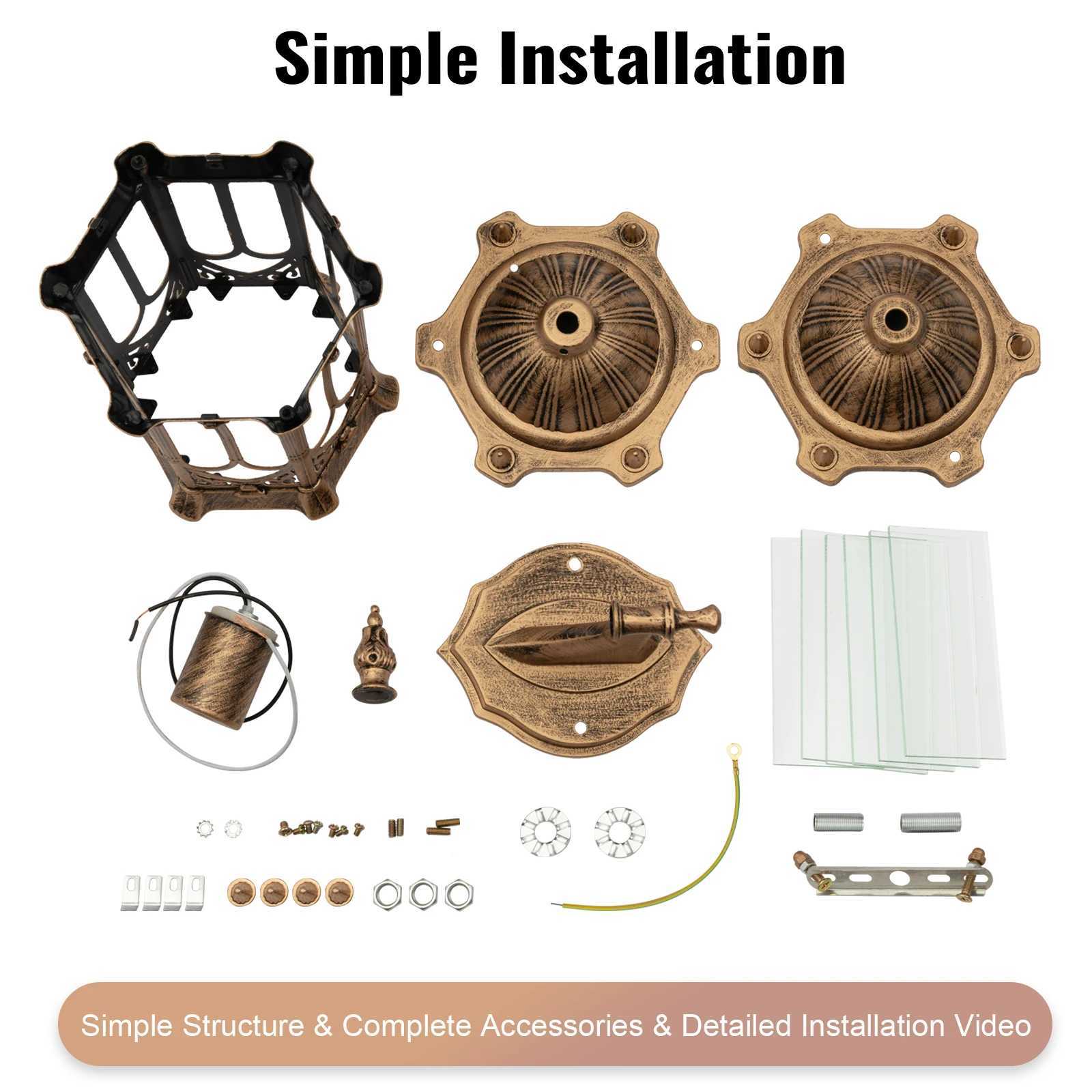 Bymaocar E27 Antique Simple Wall Lamp Sconce Porch Lamp Garden Indoor Outdoor Exterior Classic Cage Design Decor Wall Light XJ250624