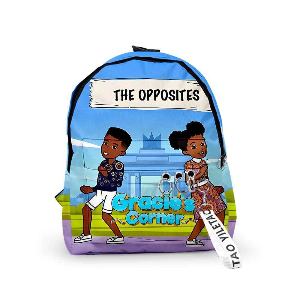 Hip Hop Novelty Gracies Corner Boys/Girls pupil School Bags 3D Print Keychains Oxford Waterproof Cute Small Backpacks