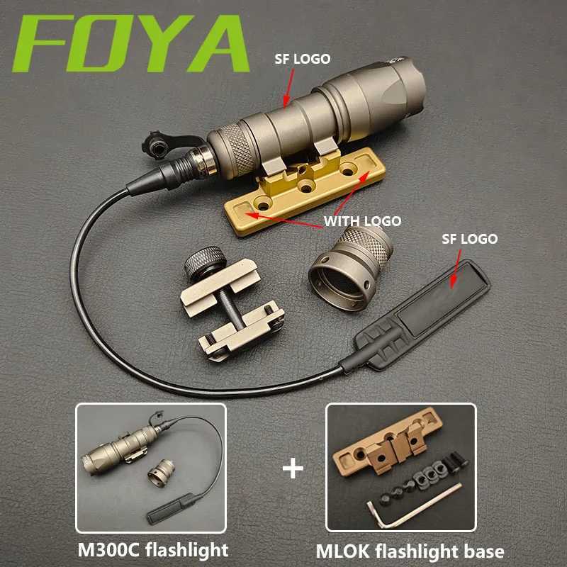 Airsoft SF M600 M600C M300C M300A Scout LED Flashlight 600LM Tactical Hunting Gun Weapon Light High Lumen Pressure Switch XJ250701