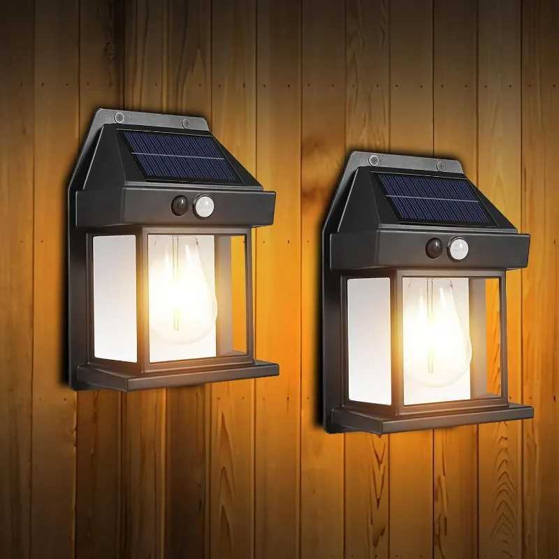 Outdoor Solar Light 1/2/4/6 Waterproof Wall Light with Motion Sensor and 3 Modes Suitable for Garden Terrace Courtyard Porch XJ250624