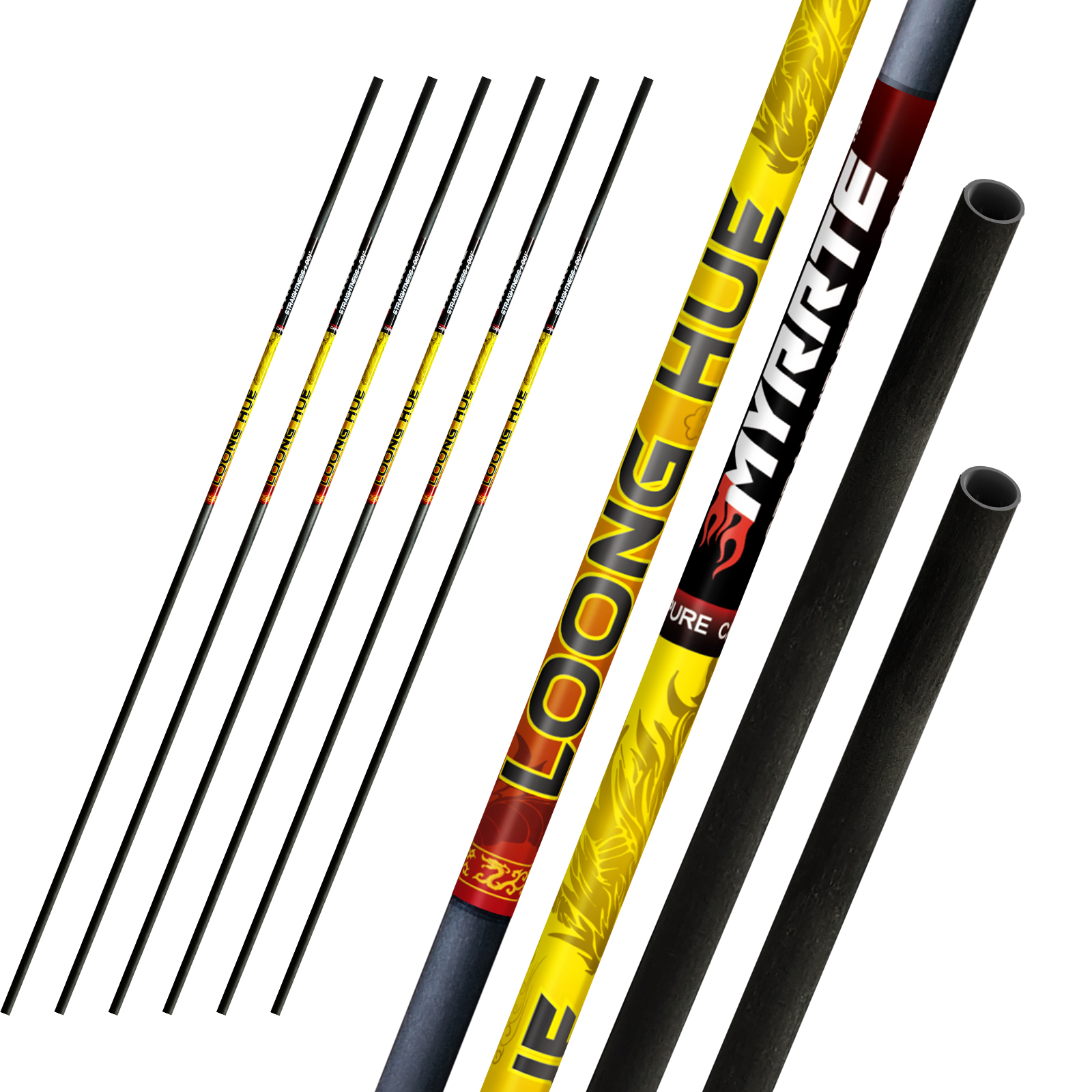 31-inch Carbon Shaft +/-.001 Straightness Spine 350-1500 DIY Pure Carbon Arrow Shaft Arrows Hunting Shooting Shaft Can Be Customized 6Pcs