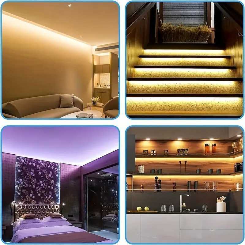 DC 12V 24V LED COB Strip Light 1-10M 320 Led s Flexible High Density Lights Linear COB Dimmable Tape Ribbon Indoor Decoration W250701