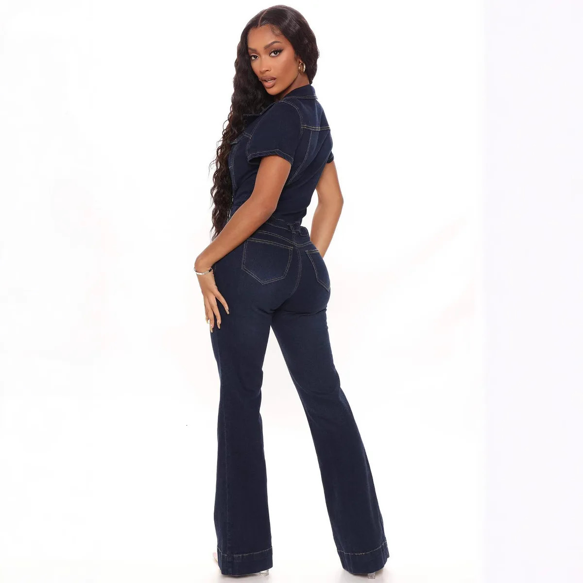 Demin Overall Jumpsuits Mom Jeans Long Pants Y2k High Waist Single Breasted Rompers Streetwear Party Club Work 250625
