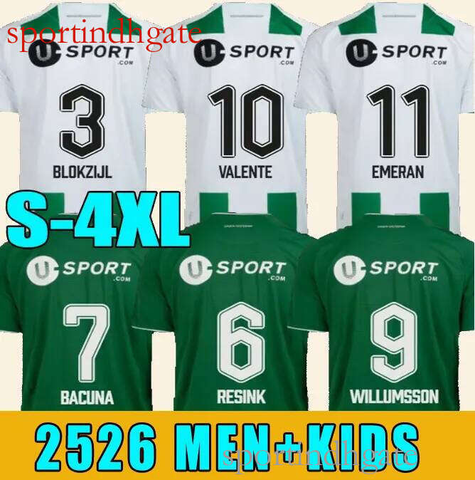 2025 2026 S-4XL FC Groningen HOME AWAY BACUNA BLOKZIJL Soccer Jerseys EMERAN RECUNA VALENTE WILLUMSSON Men kids Football Shirt kit