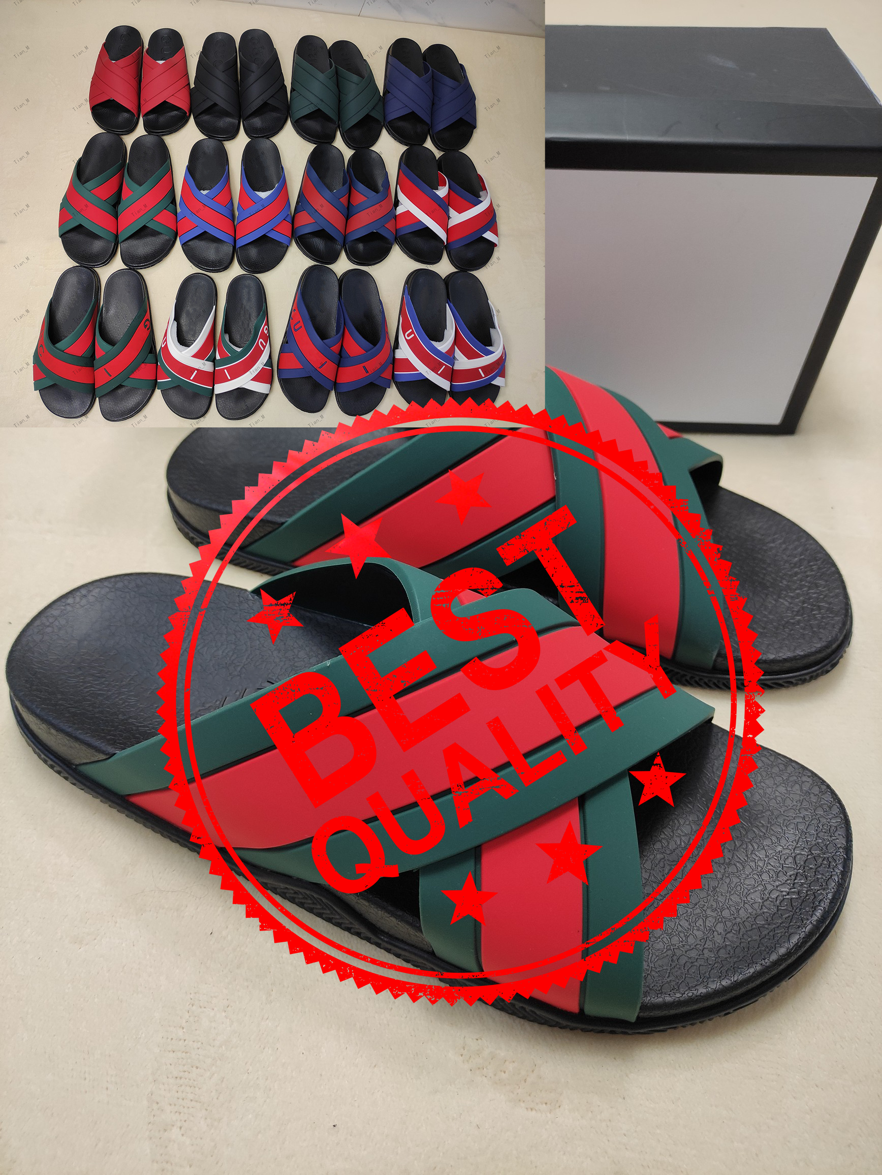 2025 NEWEST High Quality Designers Sandals Men Women Flip Flops Bottoms Beach Shoes Loafers Fashion Classic Floral Brocade Slides Flats Leather Rubber Heat
