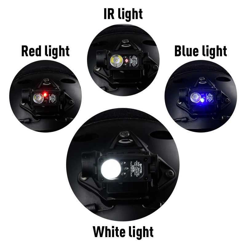 WADSN Tactical FAST Helmet Light Sidewinde 2 Strobe Head Lamp Red White Blue IR LED Flashlight Outdoor Hunting Airsoft Gear XJ250701