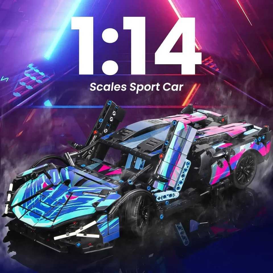 Technical 1314Pcs RC Race Car Building Block Set Remote Control Motor Sport Car Collectible 1 14 Model Scale MOC Toy Adult Gifts XJ250702