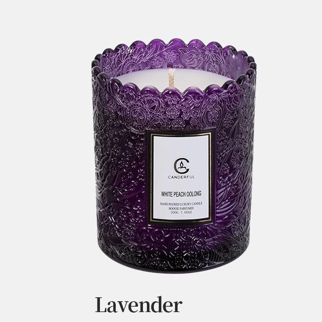 Lanjia Less Scented Fragrances Home Decor Aromatherapy Relief Glass Cup Wax Candle Glim Gift A Ee