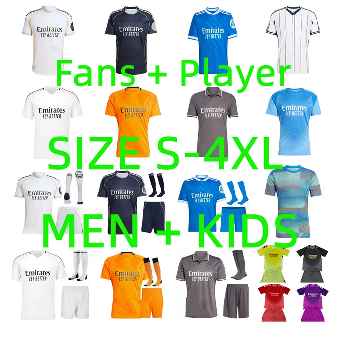 24 25 26 MBAPPE real BELLINGHAM MaDrIdS Soccer Jersey 2025 2026 Player version RODRGO VINI JR MODRIC VALVERDE ASENCIO Arda Guler CAMAVINGA Football Shirt Men kids kit