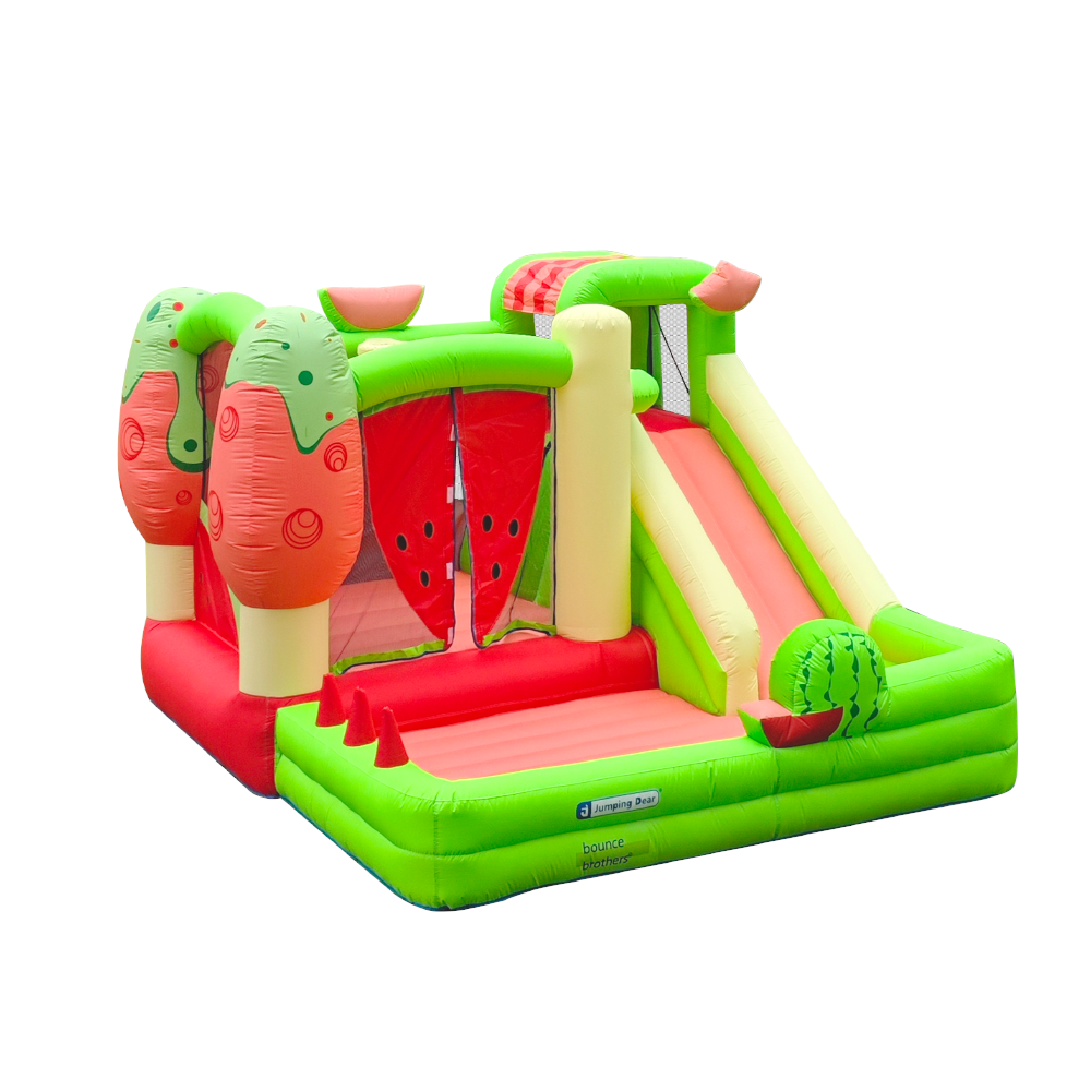 Colorful Watermelon Patterned Inflatable Play Area for Kids - Safe & Fun Trampoline Experience