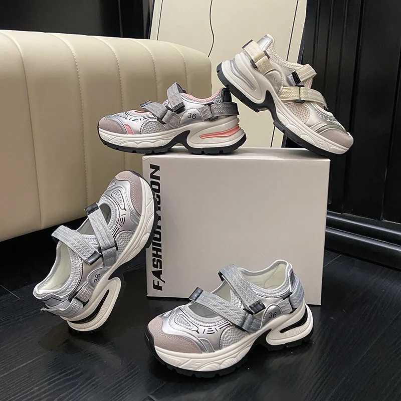 Womens Sandals Autumn New Thick Sole Hollow Head Pah Color Sports Shoes Casual Fi Increase Breathable Non-slip Shoes XJ260702
