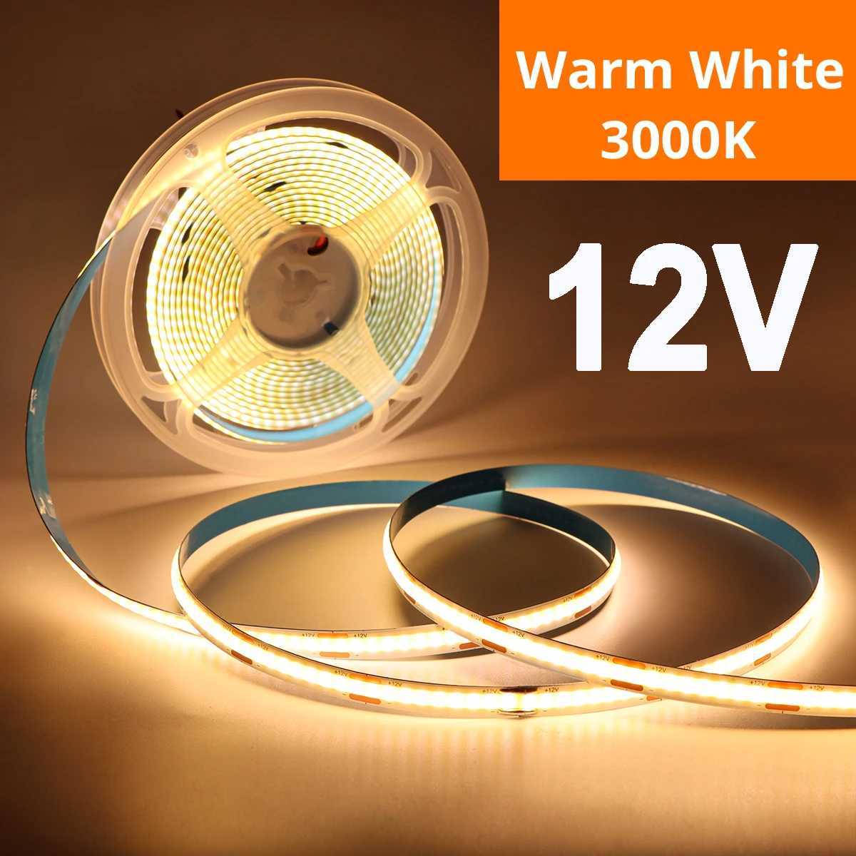 DC12V LED Strip Lights COB Lamp with DuPont Connector Suitable for Centralized power supply Kitchen Cabinet Layered Lighting W250701