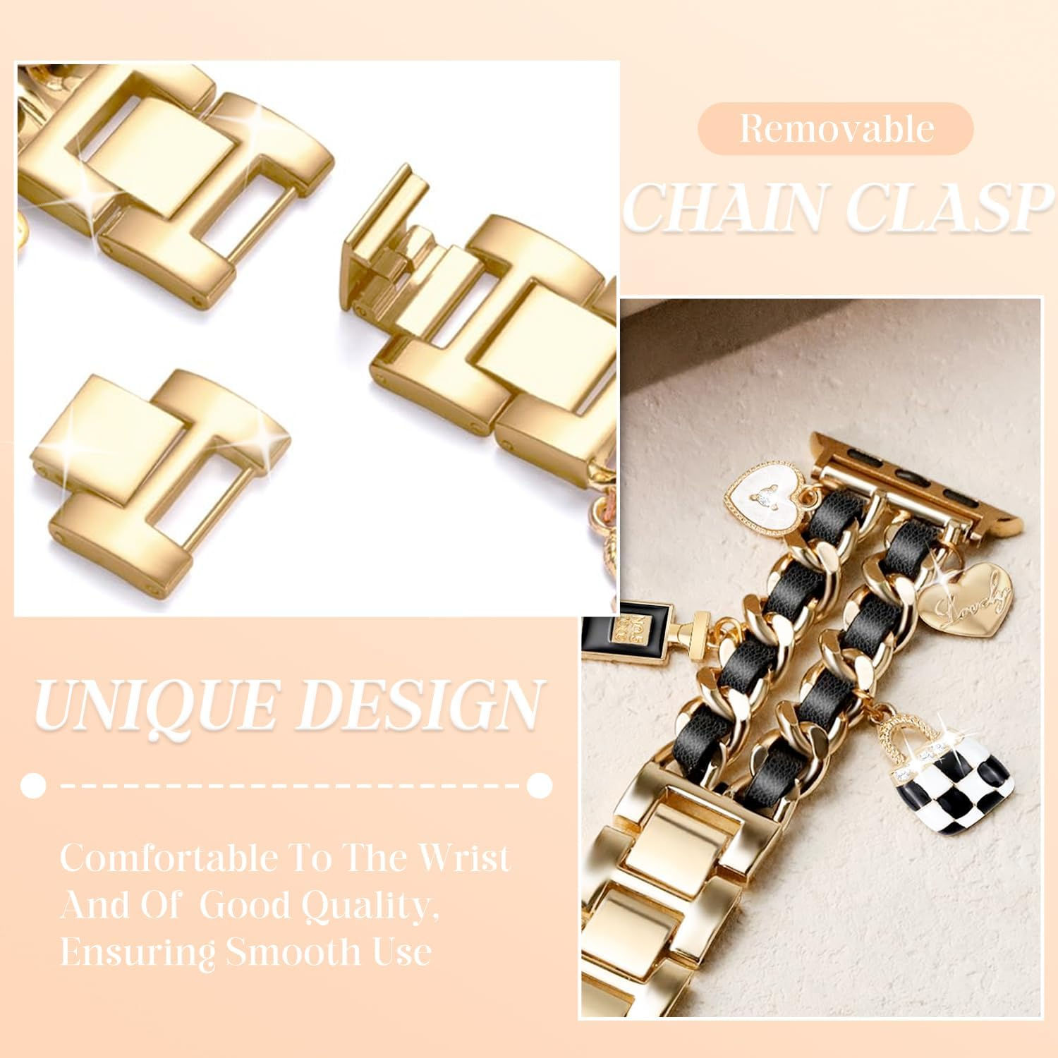 Women's Luxury Bling Metal Strap for Apple Watch 42mm,44mm,45mm,46mm,49mm, Compatible with Series SE/1 2 3