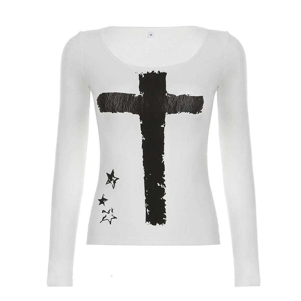 hoodie Wear Dark Casual Printed T Shirt Gothic Basic Slim O-Neck Long Sleeve Tees Women Autumn Spring Fashion Streetwear Ladies jacket