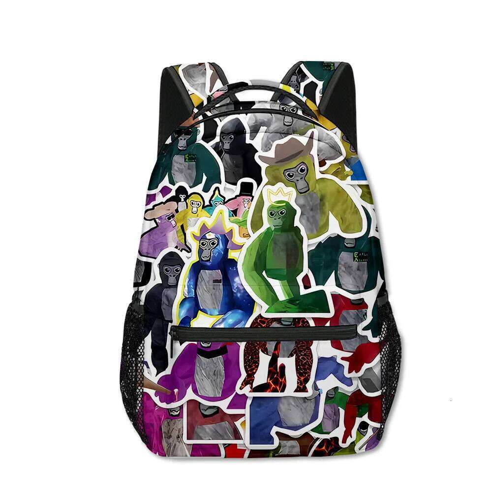 Novelty Cool Gorilla tag student Bookbag Notebook 3D Print Oxford Waterproof Boys/Girls Travel Backpacks