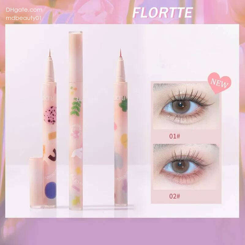 Flortte Lying Silkworm Ultra-fine Eyeliner Pen Waterproof Big Eyes Makeup Liquid Eye Shadow Pencil Smooth Quick-drying Cosmetics X250