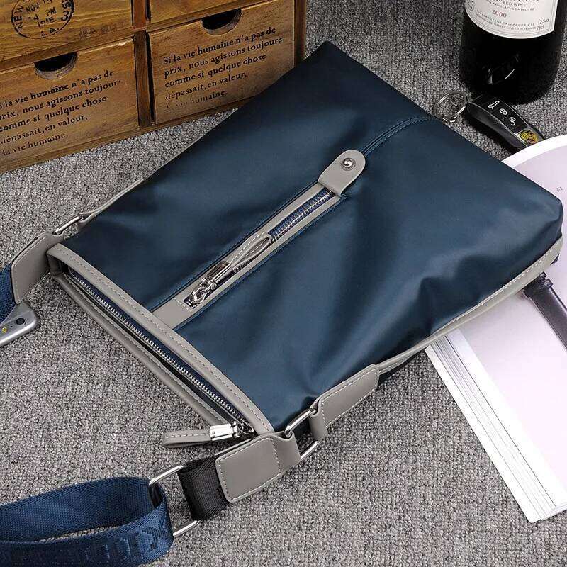 New Fashion Men Shoulder Oxford Men's Crossbody Bags Business Waterproof Short Trip Zipper Male Solid Color Messenger Bag