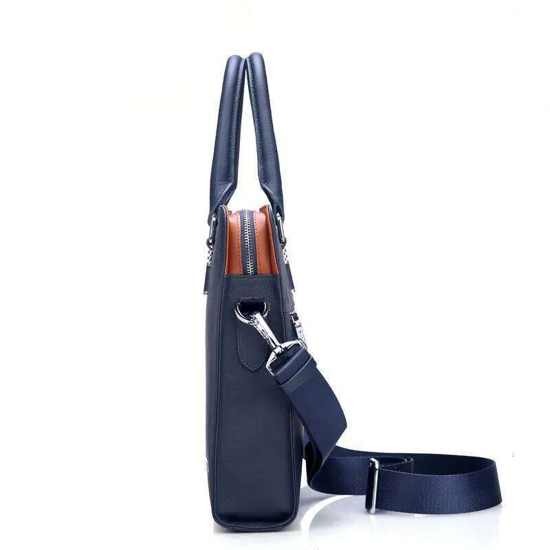 Business Men Leather Briefcase Computer File Package Shoulder Messenger Bag High Quality 14 inch Laptop Briefcases